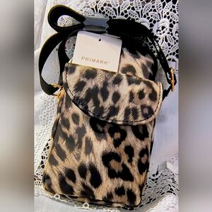 Primark Animal Print Phone Case/Crossbody Bag NWT